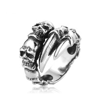 Hombres de acero inoxidable anillo del dedo, acero inoxidable 316L, Calavera, diverso tamaño para la opción & ennegrezca, Vendido por UD