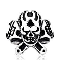 Stainless Steel Finger Ring for Men, 316L Stainless Steel, Skull, different size for choice & blacken, 5PCs/Lot, Sold By Lot