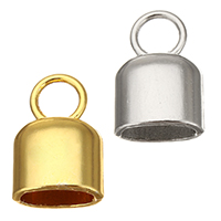 Brass End Cap, plated, high quality plating and never fade, more colors for choice, nickel, lead & cadmium free, 12x19x8.50mm, Hole:Approx 5.5mm, 10x6mm, 100PCs/Lot, Sold By Lot