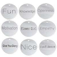 Stainless Steel Pendants, Flat Round, laser pattern & different designs for choice, 30x1mm, Hole:Approx 2mm, Sold By PC