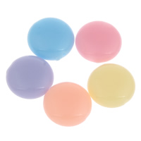 Opaque Acrylic Beads, Flat Round, solid color, mixed colors, 12x5mm, Hole:Approx 1mm, Approx 1000PCs/Bag, Sold By Bag