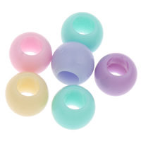 Akryl European perler, Drum, ensfarvet, flere farver til valg, 8x6mm, Hole:Ca. 4mm, Ca. 2200pc'er/Bag, Solgt af Bag
