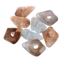Ice Flake akryl perler, Nuggets, is flage, blandede farver, 12x17x7mm, Hole:Ca. 2mm, Ca. 750pc'er/Bag, Solgt af Bag