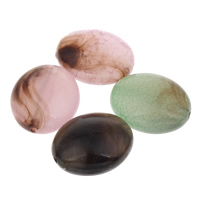 Ice Flake akryl perler, Flad Oval, is flage, blandede farver, 20x24x12mm, Hole:Ca. 1mm, Ca. 145pc'er/Bag, Solgt af Bag