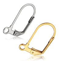 Stainless Steel Lever Back Earring Wires plated Approx 1.7mm Sold By Bag