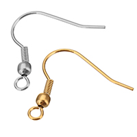 Stainless Steel Hook Earwire, plated, with loop, more colors for choice, 21x20x3mm, 0.5mm, Hole:Approx 2.1mm, 200Pairs/Bag, Sold By Bag