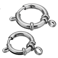 Stainless Steel Spring Ring Clasp, different size for choice, original color, 30PCs/Bag, Sold By Bag