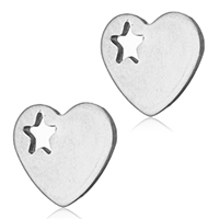 Stainless Steel Extender Chain Drop, Heart, original color, 12.50x10x1mm, Hole:Approx 3x3mm, 500PCs/Bag, Sold By Bag