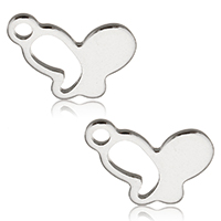 Stainless Steel Extender Chain Drop, Butterfly, original color, 14x10x1mm, Hole:Approx 2mm, 900PCs/Bag, Sold By Bag