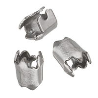 Stainless Steel End Caps, original color, 5x4x3.50mm, 1000PCs/Bag, Sold By Bag