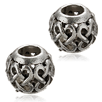 Tibetan Style European Beads, Drum, antique silver color plated, without troll & hollow, nickel, lead & cadmium free, 10.50x9mm, Hole:Approx 4.5mm, 300PCs/Lot, Sold By Lot