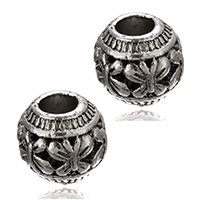 Tibetan Style European Beads, Drum, antique silver color plated, without troll & hollow, nickel, lead & cadmium free, 10.50x10mm, Hole:Approx 5mm, 300PCs/Lot, Sold By Lot
