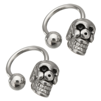 Stainless Steel Circular Barbell Skull blacken 1mm Sold By Lot