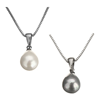 South Sea Shell Necklace, Stainless Steel, with South Sea Shell, with 2lnch extender chain, box chain, more colors for choice, 10x17x10mm, 1mm, Length:Approx 18 Inch, 10Strands/Lot, Sold By Lot