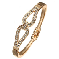 Zinc Alloy Bangle gold color plated with rhinestone nickel lead & cadmium free Inner Approx Length Approx 6.5 Inch Sold By PC