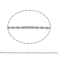 Rostfritt stål Rope Chain, ROSTFRITT STÅL, ursprungliga färgen, 3x9mm, 100m/Bag, Säljs av Bag