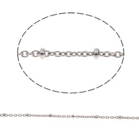 Rustfrit stål Oval Chain, Stainless Steel, oval kæde, oprindelige farve, 2x1mm, 100m/Bag, Solgt af Bag