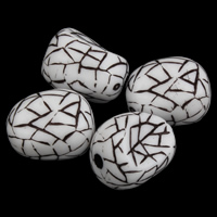 Antik Akril gyöngyök, Utánzás antik, fehér, 12x15x10mm, Lyuk:Kb 2mm, Kb 300PC-k/Bag, Által értékesített Bag
