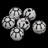Starinski akril perle, Krug, Imitacija Starinski, bijel, 12x11mm, Rupa:Približno 2mm, Približno 500računala/Torba, Prodano By Torba