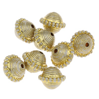 Plated Acrylic Beads, gold color plated, chemical wash, 12x10mm, Hole:Approx 1mm, Approx 900PCs/Bag, Sold By Bag