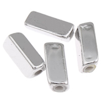 Plated Acrylic Beads Rectangle silver color plated Approx 1mm Approx Sold By Bag