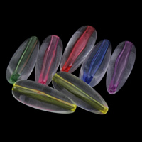 Прозрачные акриловые бусины, Акрил, Каплевидная форма, прозрачный, разноцветный, 10x28mm, отверстие:Приблизительно 1mm, Приблизительно 280ПК/сумка, продается сумка