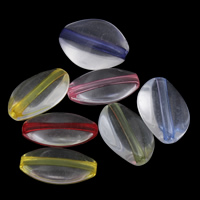 Transparent akryl perler, Flad Oval, gennemsigtig, blandede farver, 14x17x7mm, Hole:Ca. 1mm, Ca. 480pc'er/Bag, Solgt af Bag