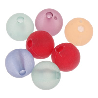 Perles acryliques dépolies, Acrylique, Rond, givré & translucide, couleurs mélangées, 8mm, Trou:Environ 1mm, Environ 1500PC/sac, Vendu par sac