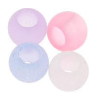 Akryl European perler, Drum, uden trold & frosted & gennemskinnelige, blandede farver, 10x8mm, Hole:Ca. 4mm, Ca. 1300pc'er/Bag, Solgt af Bag