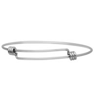 Adjustable Wire Bangle, 316L Stainless Steel, blacken, 1.2mm, Inner Diameter:Approx 60mm, Length:Approx 7 Inch, 10PCs/Bag, Sold By Bag