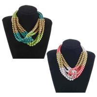 Zinc Alloy smykker halskæde, Resin, med Zinc Alloy, med 2.7lnch extender kæde, mat, flere farver til valg, nikkel, bly & cadmium fri, Solgt Per Ca. 16.5 inch Strand