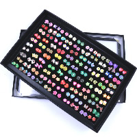 Polymer Clay Stud Earring, iron post pin, mixed, 10-12mm, 3Boxes/Lot, 100Pairs/Box, Sold By Lot