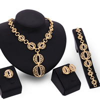 Zinc Alloy Jewelry Sets finger ring & bracelet & earring & necklace stainless steel earring post and Omega clip gold color plated with rhinestone lead & cadmium free 22mm 60mm US Ring Length Approx 7 Inch Approx 16 Inch Sold By Set