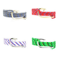 Nylon Cord Bracelets with Zinc Alloy Pirate Fishhook plated nautical pattern nickel lead & cadmium free Sold Per Approx 25.6-29.5 Inch Strand