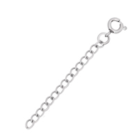 Stainless Steel Spring Ring Clasp, with extender chain, original color, 6mm, 10PC/Bag, Sold By Bag