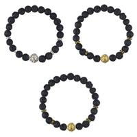 Lava Bracelet with Zinc Alloy Lion plated natural nickel lead & cadmium free 8mm Sold Per Approx 7 Inch Strand