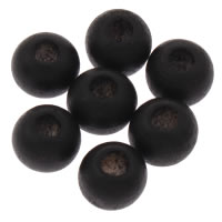 Perles en bois, tambour, noire, 7x8mm, Trou:Environ 2mm, 1000PC/sac, Vendu par sac