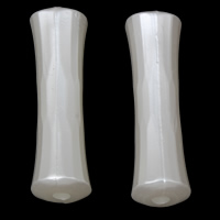 Pérolas de plástico ABS grânulos, miçangas, branco, 10x34mm, Buraco:Aprox 2mm, Aprox 313PCs/Bag, vendido por Bag