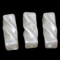 ABS Plastic Pearl Beads, white, 11x27mm, Hole:Approx 1mm, Inner Diameter:Approx 3mm, Approx 254PCs/Bag, Sold By Bag