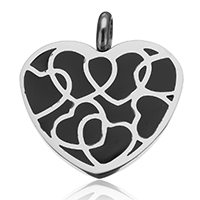 Pendientes Corazón de acero inoxidable, esmalte, color original, 25x27x2mm, agujero:aproximado 5mm, 20PCs/Grupo, Vendido por Grupo