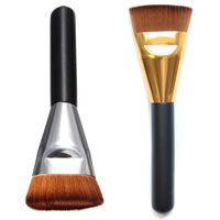 Makeup børste, Træ, med Kunstige Fibre & Aluminium, forgyldt, forskellige stilarter for valg, nikkel, bly & cadmium fri, 28x140mm, 3pc'er/Lot, Solgt af Lot