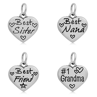 Stainless Steel Heart Pendants, 316L Stainless Steel, different designs for choice & enamel & blacken, 17x21mm, Hole:Approx 5mm, 10PCs/Bag, Sold By Bag