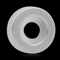 316L acciaio inox Stopper perline, with silicone, Rondella, 3x9mm, Foro:Appross. 4mm, 10PC/borsa, Venduto da borsa