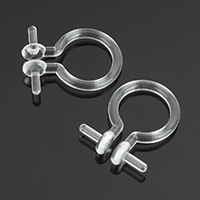 Plast örhänge clip komponent, 8x10.5x2.5mm, 0.7mm, 500PC/Lot, Säljs av Lot