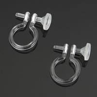 Plastic Earring Clip Component, 9x11.50x4.20mm, Inner Diameter:Approx 2mm, 500PCs/Lot, Sold By Lot