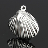 Stainless Steel Pendants, Shell, original color, 19x19.50x7mm, Hole:Approx 1mm, 500PCs/Lot, Sold By Lot