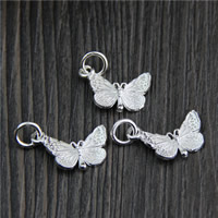 925 Sterling Silver Pendant, Butterfly, 16.70x10mm, Hole:Approx 3mm, 10PCs/Lot, Sold By Lot