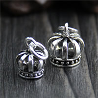 Bali Sterling Silver Pendants, Tailandia, Coroa, tamanho diferente para a escolha, Buraco:Aprox 3mm, 10PCs/Lot, vendido por Lot