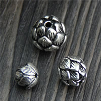 Buddha Beads, Thailand Sterling Silver, Lotus, different size for choice, Sold By Lot