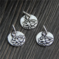 Thailand Sterling Silver Pendants, Flat Round, 11.50mm, Hole:Approx 2mm, 10PCs/Lot, Sold By Lot